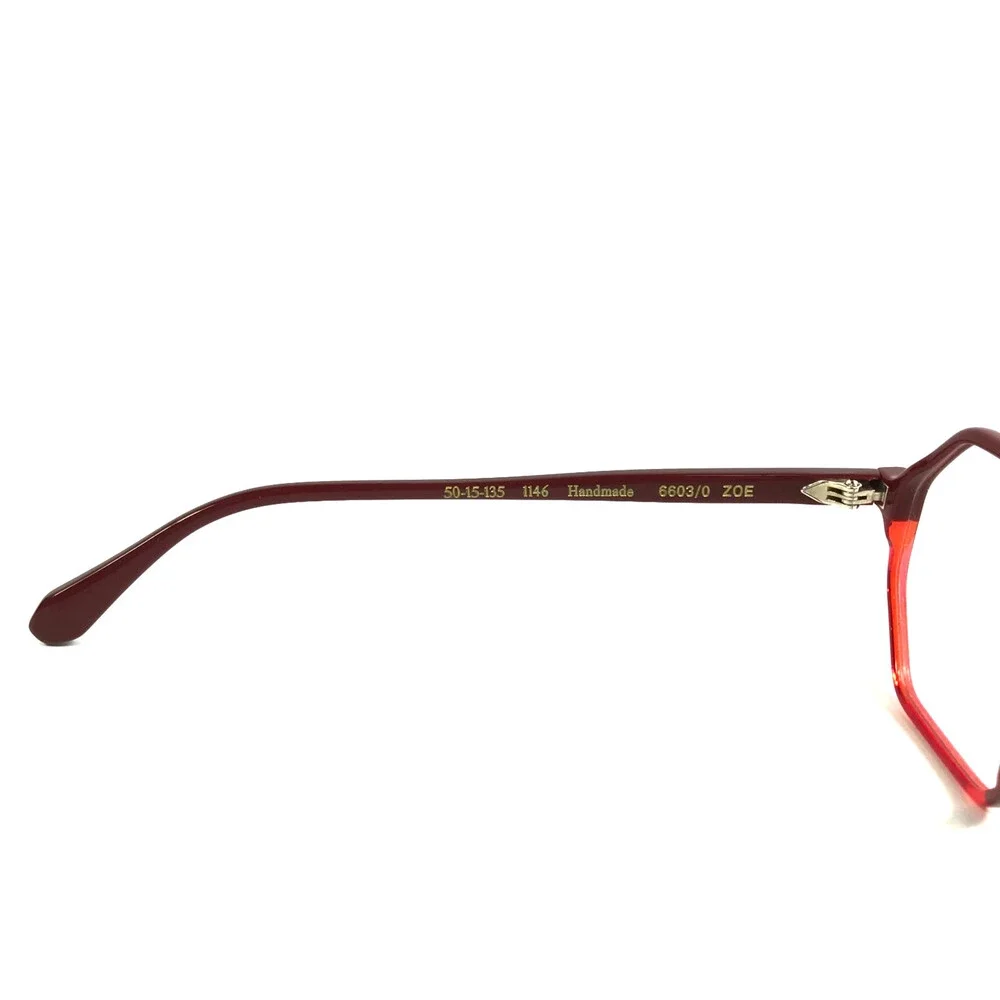 Gigi Studios Eyeglasses Frames ZOE 6603/0 Red Heptagonal Full Rim 50-15-135